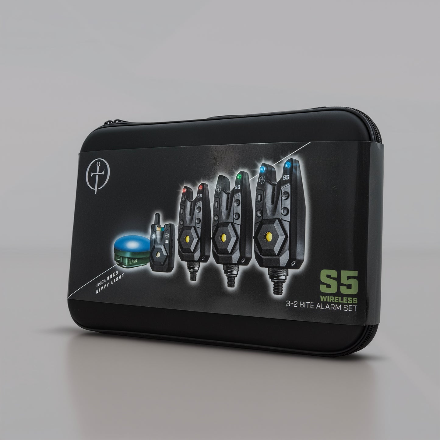 Saber S5 3+1 Bite Alarm set inc Bivvy Light